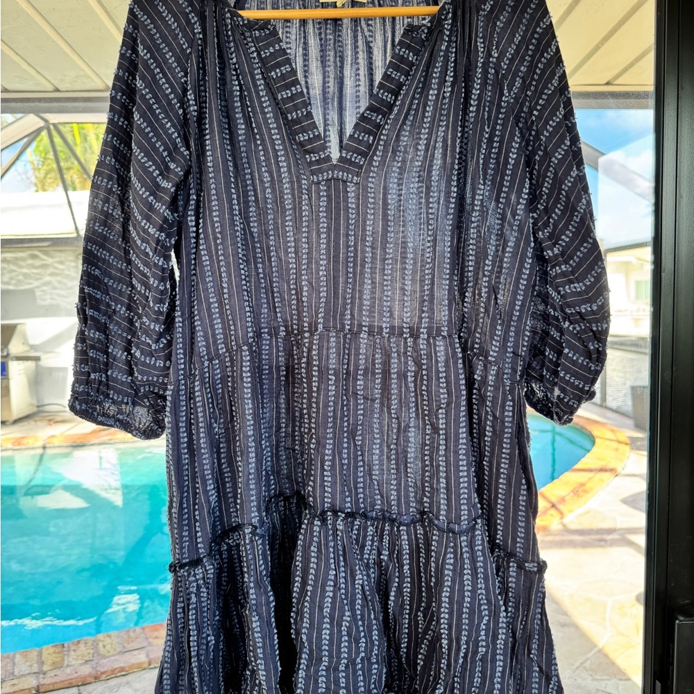 Lemlem Dark Blue Patterned Dress or Cover-Up